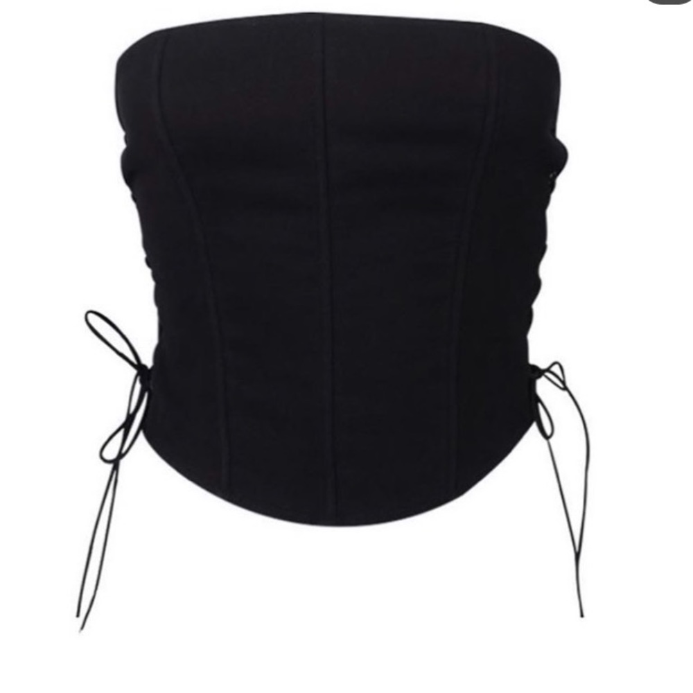 NEW Black Side Lace up Strapless Corset Top - Picture 13 of 14